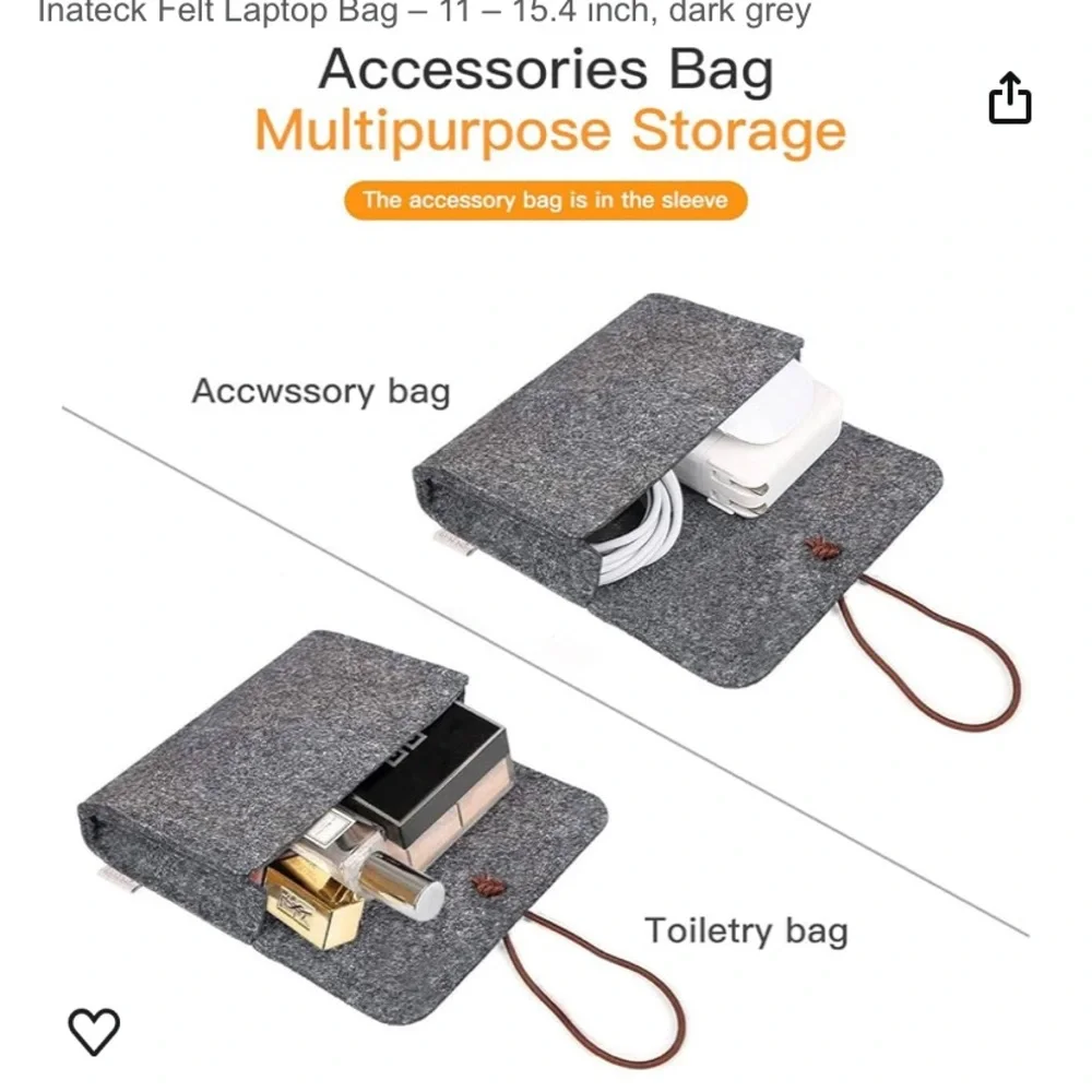 Grey Felt Laptop and Cable Cases | Inateck